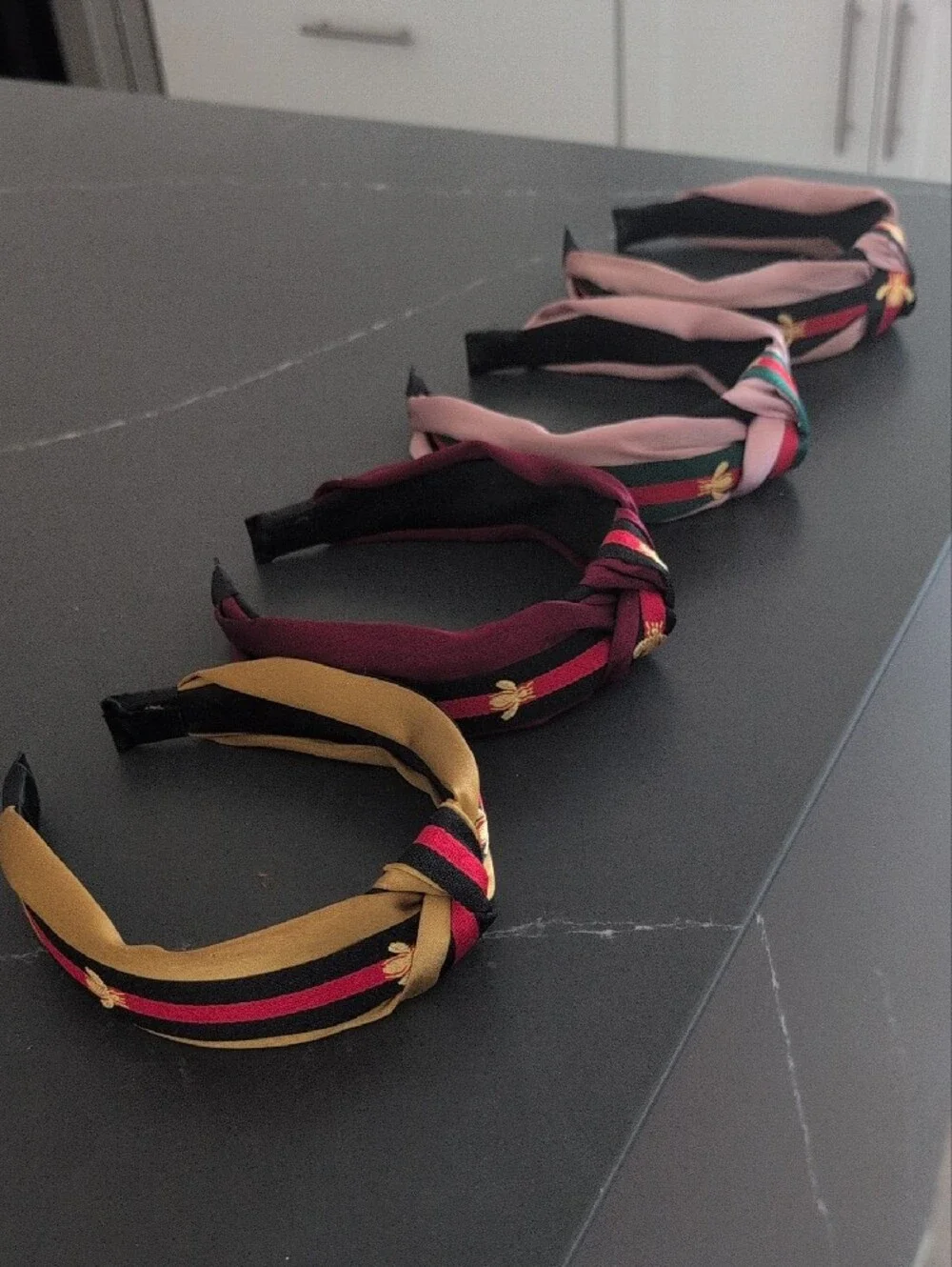 Striped Knot Headband - Pink & Mustard